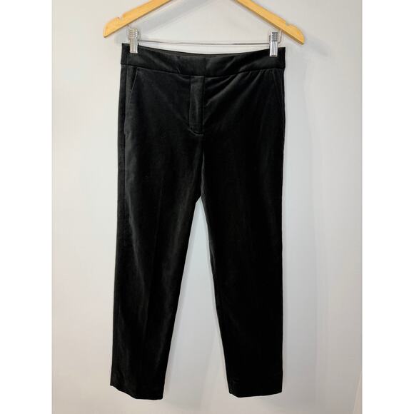 J. Crew Kate Slim-fit Pant Black Velvet Womens 0 Casual Wardrobe Classic Holiday - Picture 2 of 12